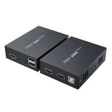 PWAY PW-HT225HK HDMI KVM USB-Extender 50 m HD 1080p Loop-Out 3D EDID Schwarz