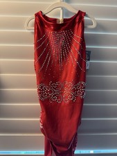 NWT OZONE x CHALK WARRIOR leotard GYMNASTICS DANCE adult large AL red STONES