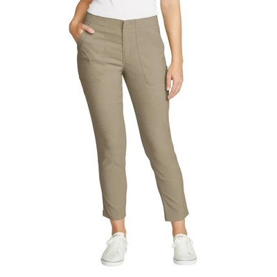 NWT EDDIE BAUER 1878526 TAN WOMEN'S HORIZON STRAIGHT ANKLE PANTS SZ 16 #K109