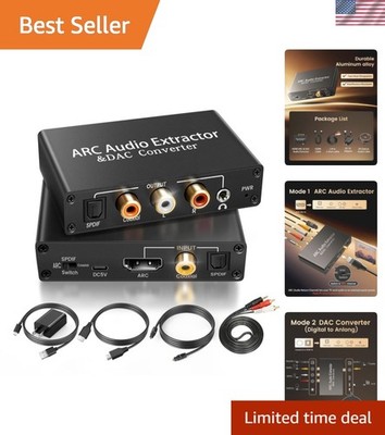 HDMI ARC Audio Extractor DAC Audio Converter 192KHz Digital to Analog Convert...