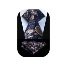 Ties for Men Paisley Tie Pocket Square Woven Classic Floral Mens Ties