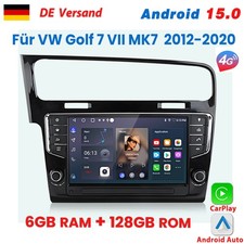 6+128GB Carplay Android15 Autoradio GPS Navi SWC Für VW Golf 7 VII MK7 2012-2020
