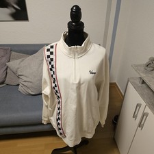 Vans Herrensweatpullover Gr.XL Weiss Race Muster Vintage Neuwertig