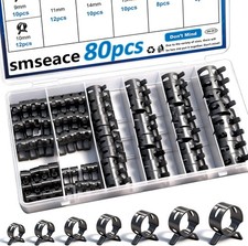 Tnisesm 80pcs Spring Band Hose Clamps Assortment 80pcsblack 80pcsblack