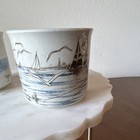 Vintage Otagiri-Style Coffee Mug Set of 2 12 fl oz White/Blue Sailboat Seagull — photo 3