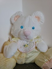 Vintage 1988 Puffalump Bear Rattle Stuffed Animal Plush Original Puffalumps