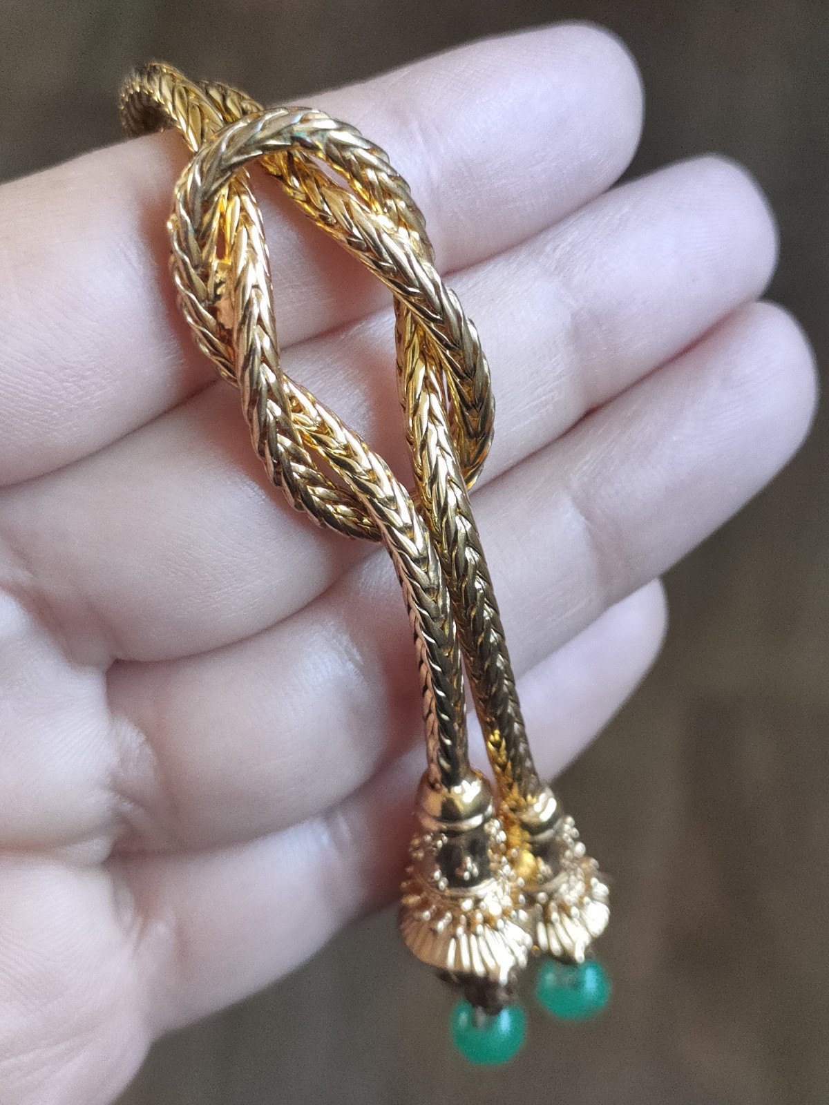 JBK Jacqueline Kennedy Knot Necklace – Gold-Tone Rope Chain with Lion Head 