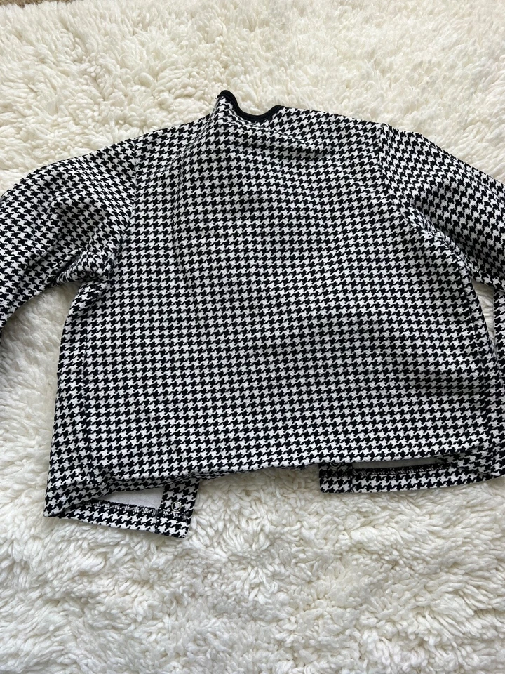 Hanna Andersson Houndstooth Coat Jacket size 120 US 7 Black White Girls - Image 4 of 4