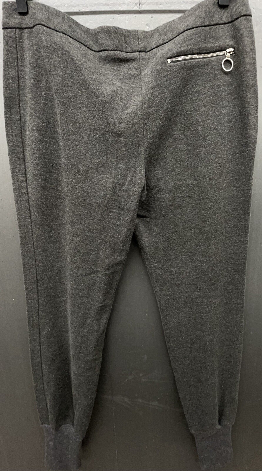 Lacoste Pant Women L Gray Zip Pockets Stretch Elastic Ankle Preppy Sporty Whimsy thumbnail 5