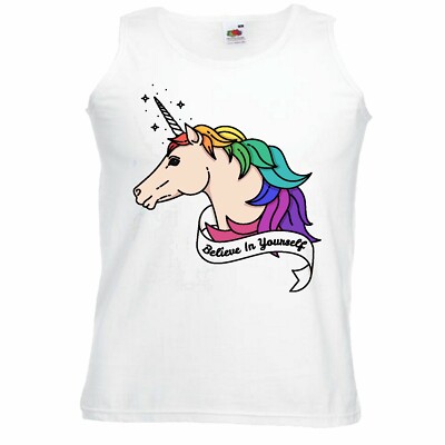 Tank Top BELIVE IN YOURSELF EINHORN - UNICORN - FABELWESEN - REGENBOGEN -