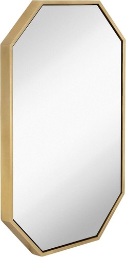 Stylish Gold Octagonal Mirror - Perfect for Bathroom and Living Room Decor - Picture 3 of 8