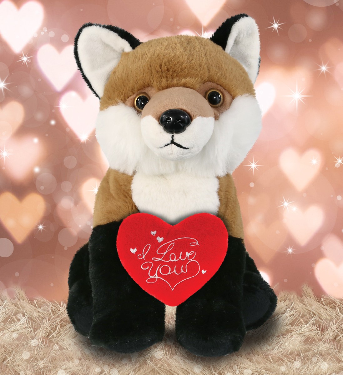 DolliBu Personalized Valentine Hedgehog Plush - 9 Inch Customizable Stuffed Animal With Heart