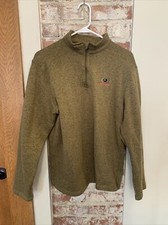 Mossy Oak Pullover Men's Medium Long Sleeve 1/4 Zip Brown Beige Sweatshirt Logo