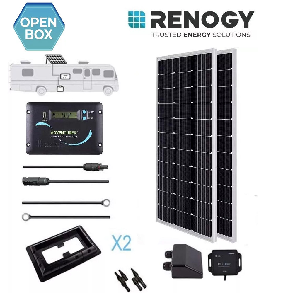 Renogy 200W Solar Panel Kit 12V w/ 30A LCD Battery Charge Co