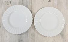J & G Meakin England Classic White 2 Bread Plates Scalloped