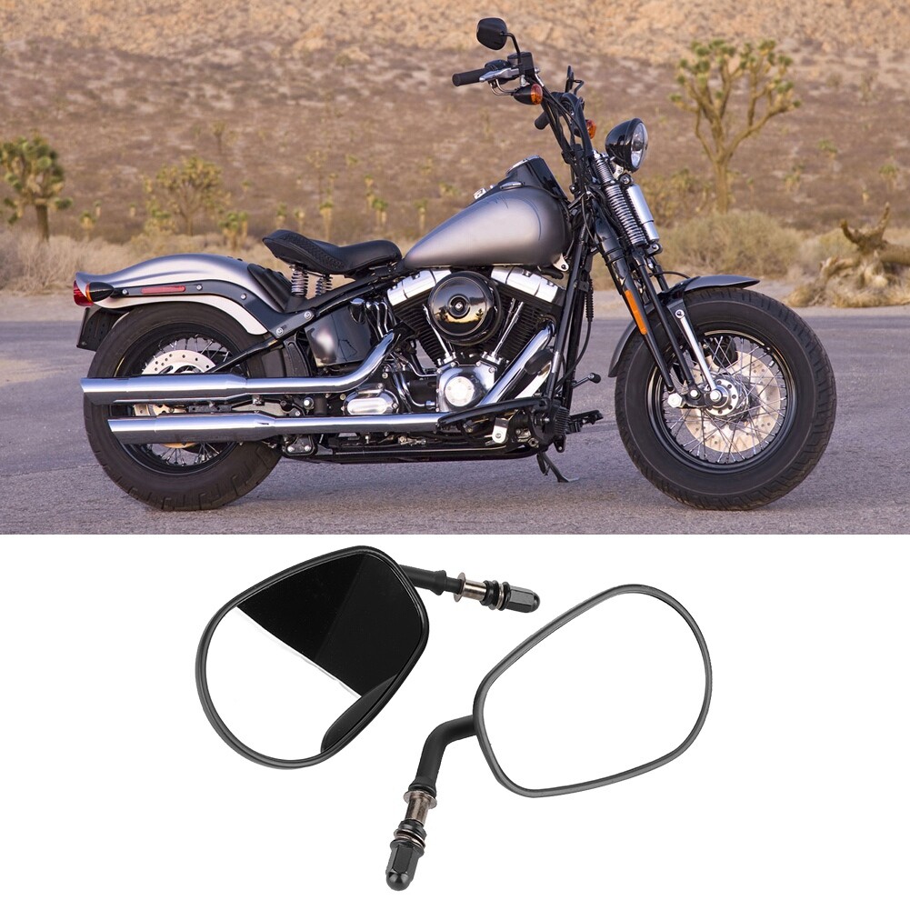 2PCS Motorcycle Motorbike Modified Oval Rearview Mirror Reflective Rear ...