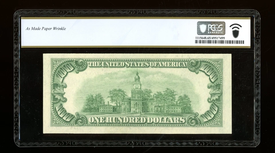 DBR 1950 $100 FRN Chicago Mule Gem Fr. 2157-Gm PCGS-B 65 EPQ Serial G01472603A - Image 2 of 2