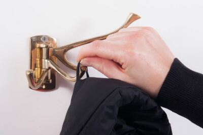 Solid Polished Brass Prong Wall Mounted 