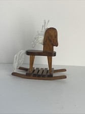 Dollhouse Miniatures Vintage Wooden Rocking Horse 1:12 Scale, Nursery Toy