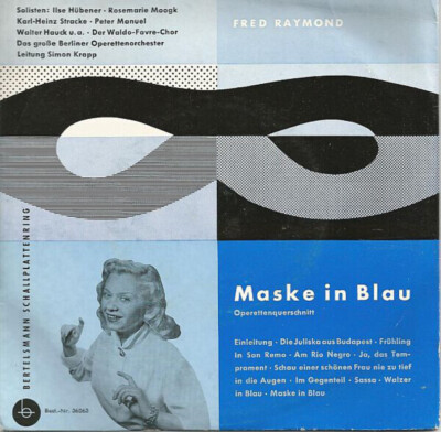 Fred Raymond Maske In Blau Vinyl Single 7inch bertelsmann schallplattenring