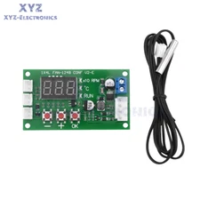 12-48V Digital Display 4 wire PWM Motor Fan Temperature Control Speed Controller