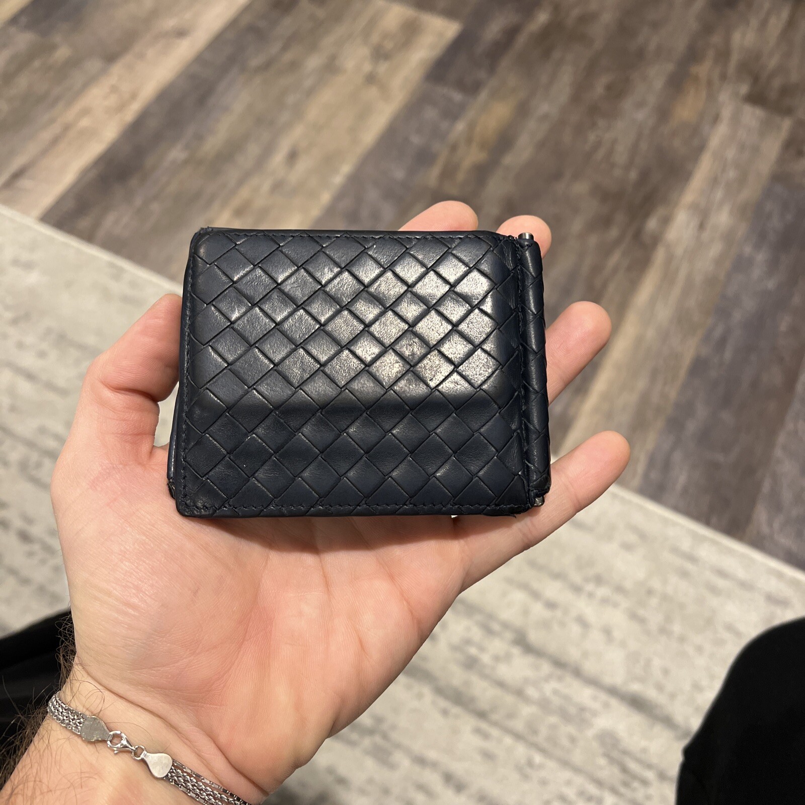 BOTTEGA VENETA Intrecciato Full-Grain Leather Money Clip for Men