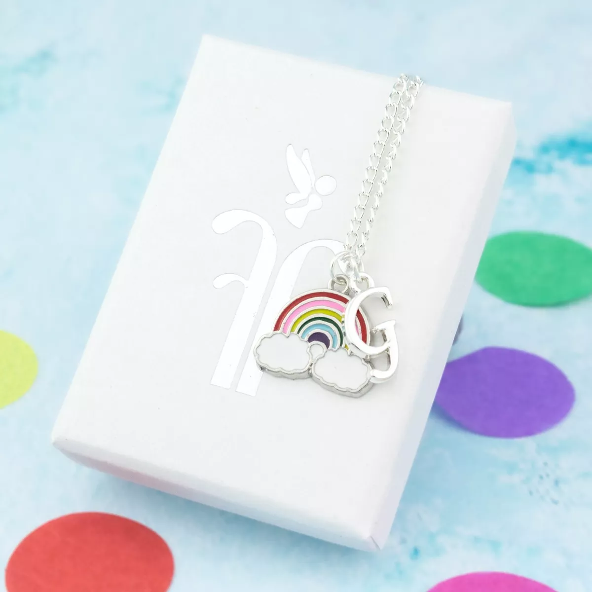 Rainbow charm necklace