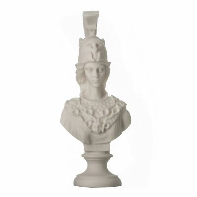 Athena Pallas sculpture bust Minerva ancient Greek Goddess alabaster 7.9''
