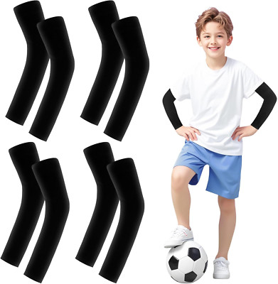 4 Paare Armlinge Kinder,Anti-UV Kompressions Armschoner,Atmungsaktiv Armstulpen 