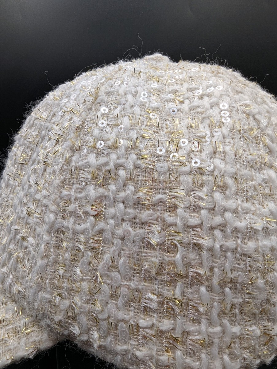 New Eugenia Kim Ivory/Gold Sequin Tweed Baseball Cap One Size EUGENIA KIM Lo Sequin Tweed Baseball Cap Ivory Gold | eBay main image 4