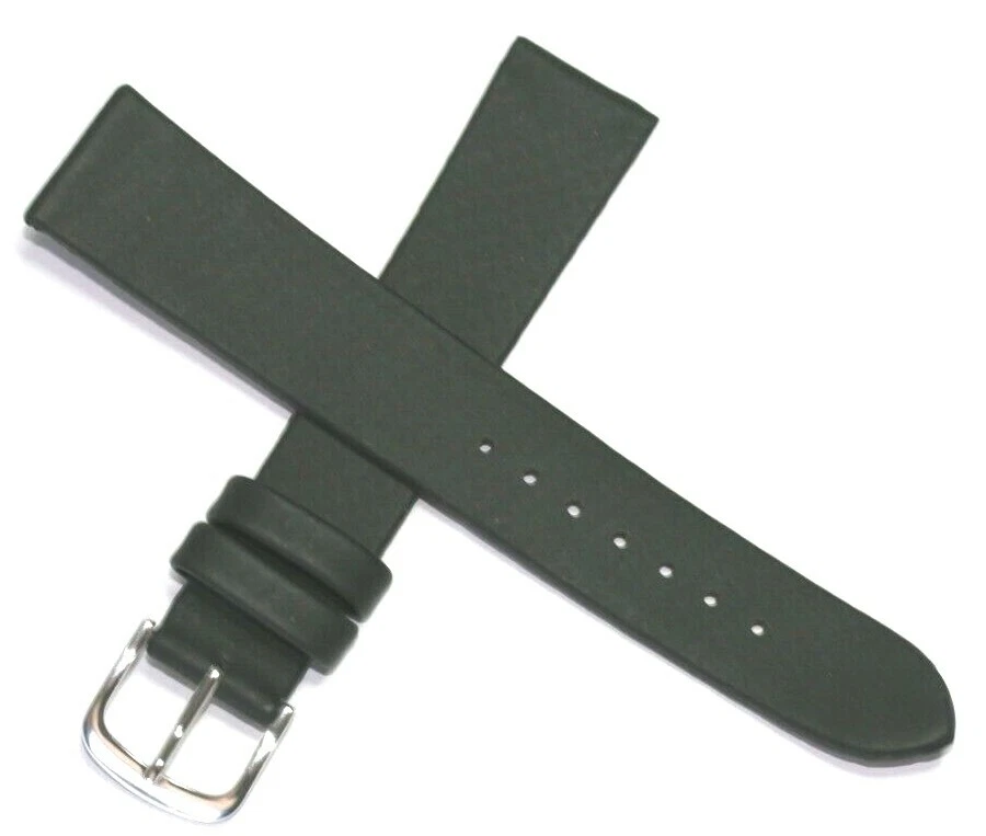 Correa de reloj 18mm limpia goma suave flexible negra buena calidad ZRC Francia Foto 3 de 4