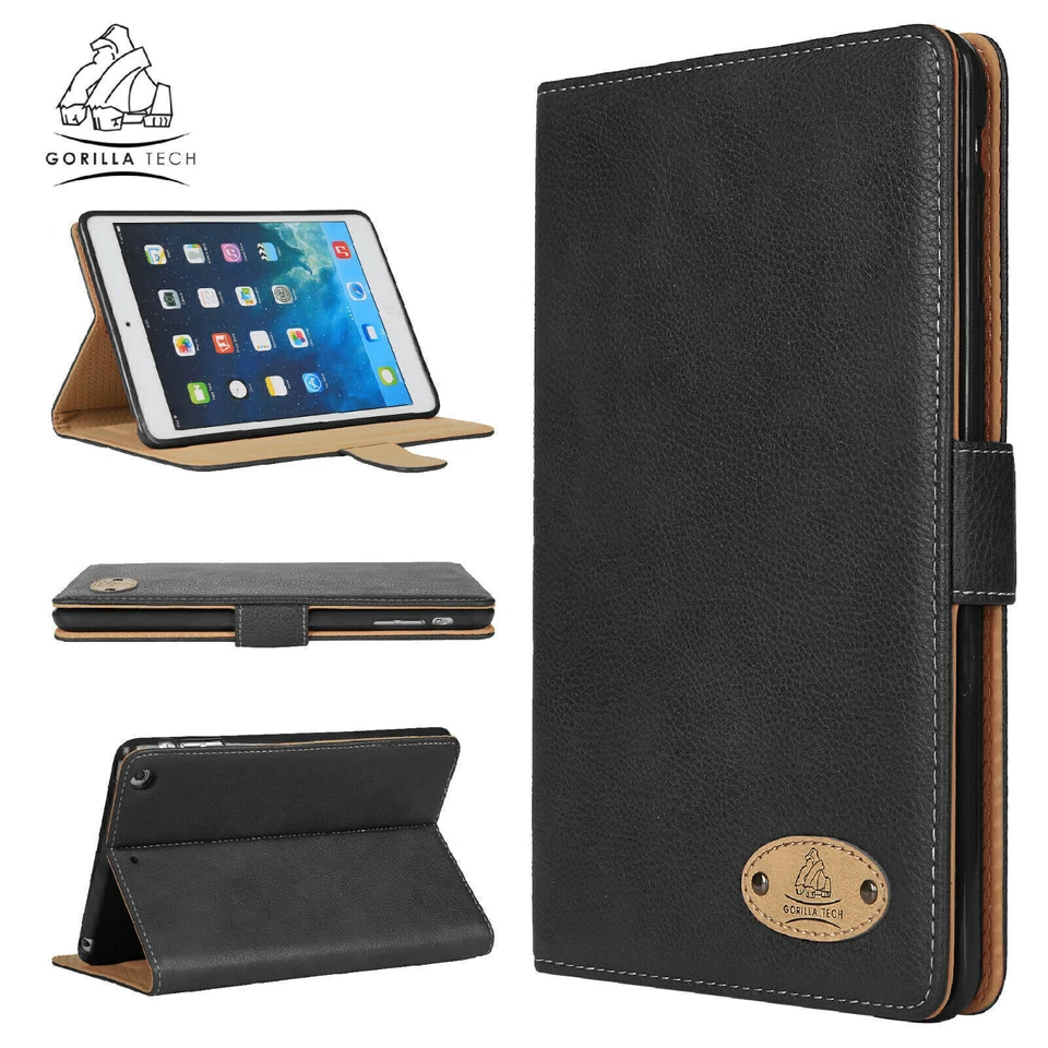 Apple iPad Leather Case Genuine Gorilla Slim Smart Flip Cover 12.9, 9.7, Mini 6 - Image 2 of 4