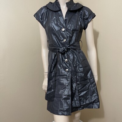 Womens Grey Metallic Polyester Casual Glitter Belt Lined Size S Button-up  Dress | eBay