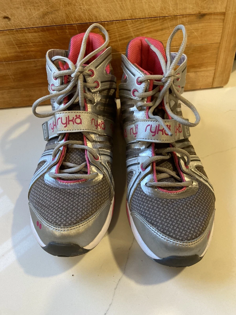 Ryka Womens Tenacity Silver pink Size 7 M High Top Dance Hip Hop Sneakers Shoes