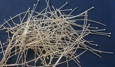100 Ball head pins white gold plated jewelry dangle head pins 2 in long fps083