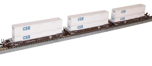 KATO 1066186 N BNSF MAXI-IV BNSF OLD Logo 3 Wagen Set W 6 CSX Container 106-6186 | Zustand: New