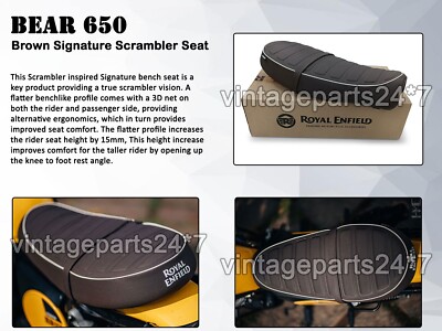 Echter Royal Enfield Bear 650 Signature Scrambler Doppelsitz, braun