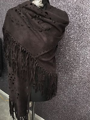 black suede shawl