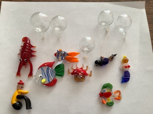 Vintage aquarium hand blown floating fish decorations