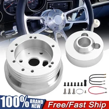 5 & 6 Hole Steering Wheel Polished Hub Adapter For GM Chevy Flaming River Ididit