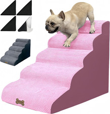 Dog Stairs for Small Dogs to High Beds, 5 Steps 24 Inch Dog Pet Ramp Stairs for