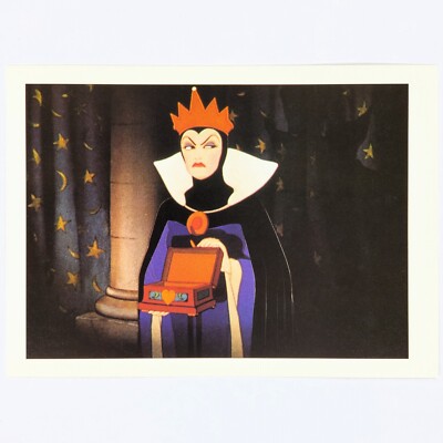 Snow White and the Seven Dwarfs Postcard Queen Disney Vintage 1994 Heart Box