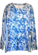 NEW W/TAG~HUK Men's Blue 2XL Icon X Tide Change Fishing Performance Shirt 50 SPF