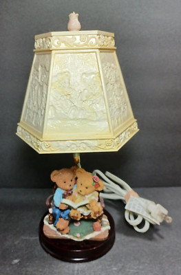 Story Bears 11  Resin Table Lamp Accent Nursery Night Light Novelty Collectible