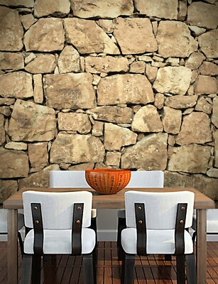 3D Yellow Stone ZHUA8253 Wallpaper Wall Murals Removable Self-adhesive Ann 24