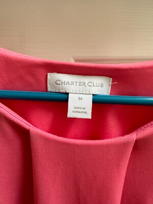 charter club pink dress Charter Club Womens Pink Ruffled Sleeveless Dress Top SIZE MEDIUM