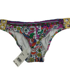 Trina Turk Womens Jungle Beach Gold Buckle Side Bikini Bottom Swimsuit 4 NWT