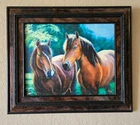 Cory Carlson Limited Edition Art, Horses #41 of 195 Wood Frame