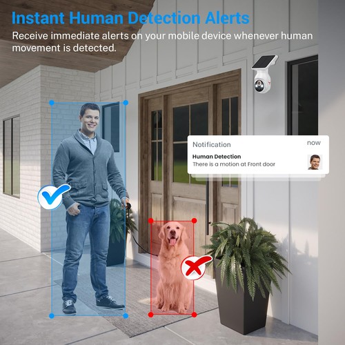 1080p Security Camera Wireless with Solar Panel, AI Human Detection, 2-Way Au... - Picture 3 of 9