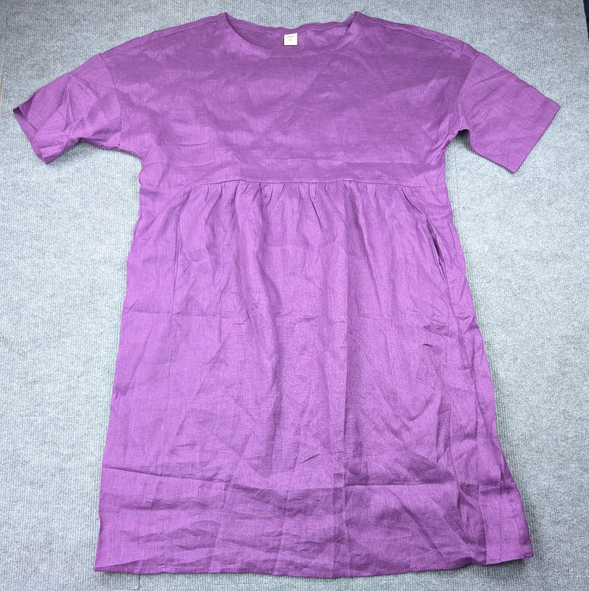 Lintico Linen Dress Womens XL Purple Coastal Relaxed Shift Babydoll Lagenlook